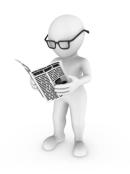 istock 3d rendered white human with the newspaper, 3d rendered illustration. 1016963790