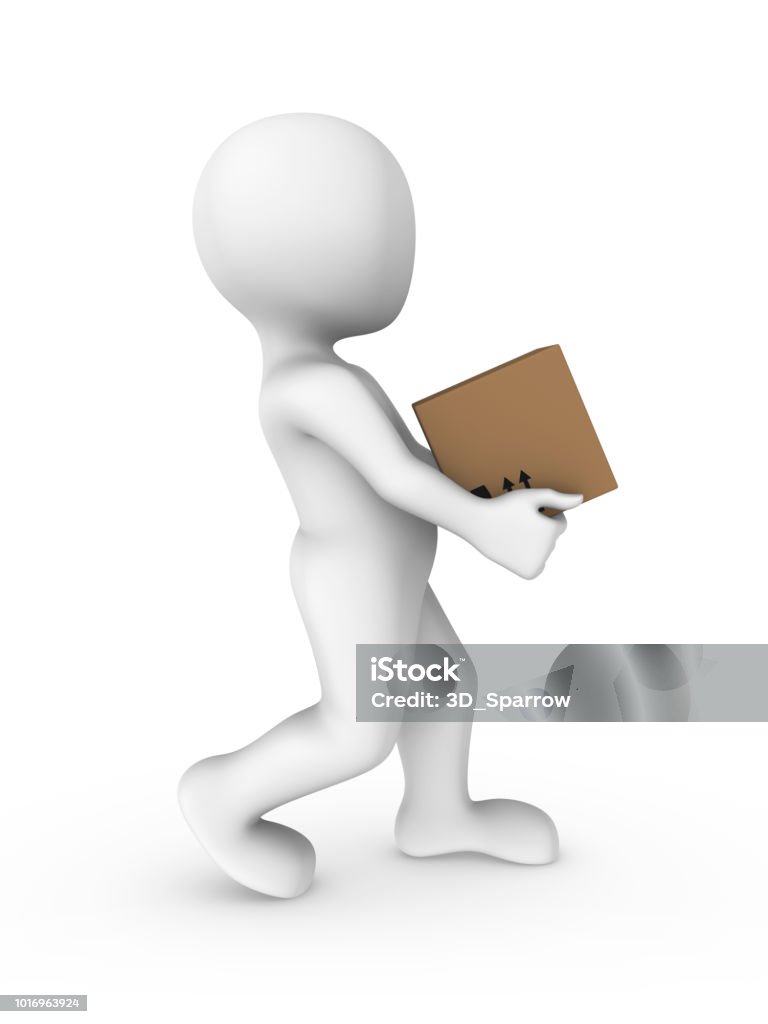 Human Boxed In 3d Rendered White Human With A Box Isolated On White Background Stock ...