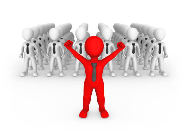 istock Red leader with his army. 3d rendered illustration. 1016968966