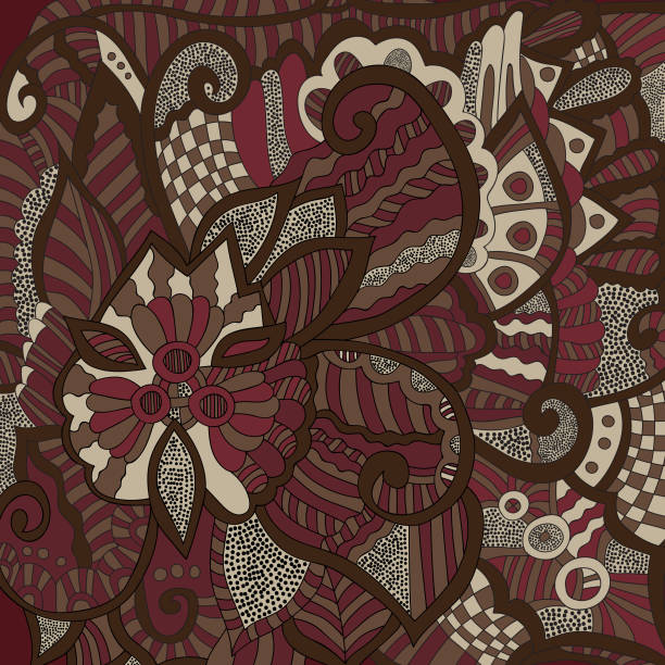 abstrakte blumenmuster. vektor-illustration von hand gezeichnet - flower floral pattern spring computer graphic stock-grafiken, -clipart, -cartoons und -symbole