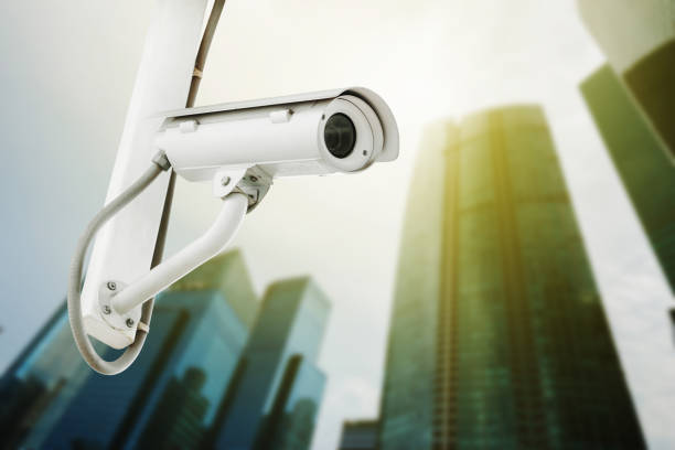 istock traffic security camera surveillance (CCTV) in city 1016980780