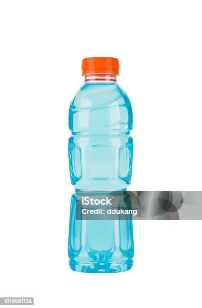 Close Up Shot Of A Blue Sports Drink Stock Photo - Download Image Now - Sport Drink, Blue, Bottle