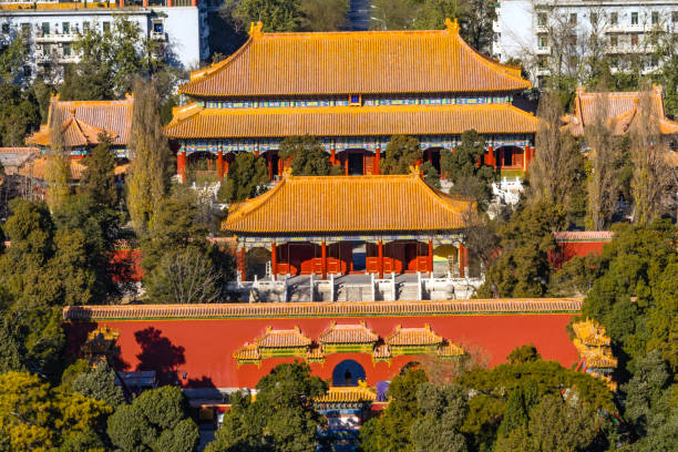 istock Jingshan Park Looking North at Drum Tower Beijing China Overview 1016991450