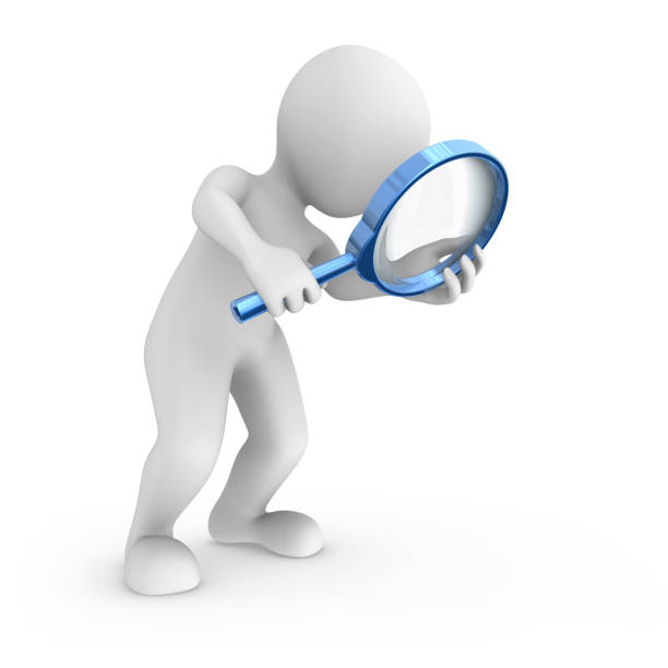 istock Search with big blue magnifying glass. 1017001140