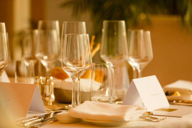 istock Empty glasses of different shapes served for a wine tasting 1017035756
