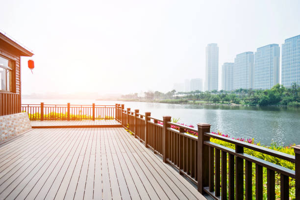 istock Landscape in public park with lake 1017079756