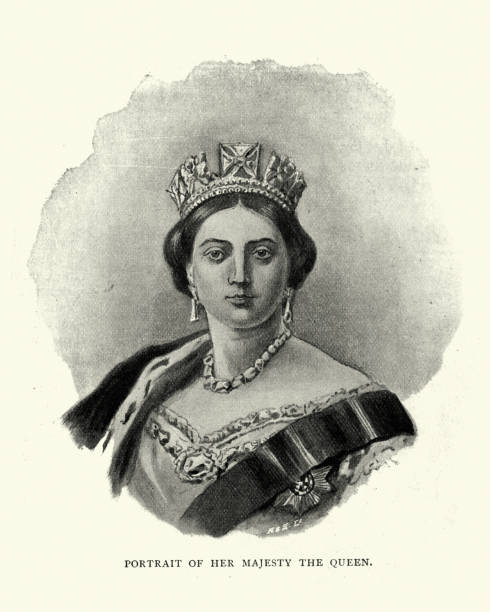 ilustrações de stock, clip art, desenhos animados e ícones de queen victoria - real people caucasian one person black and white