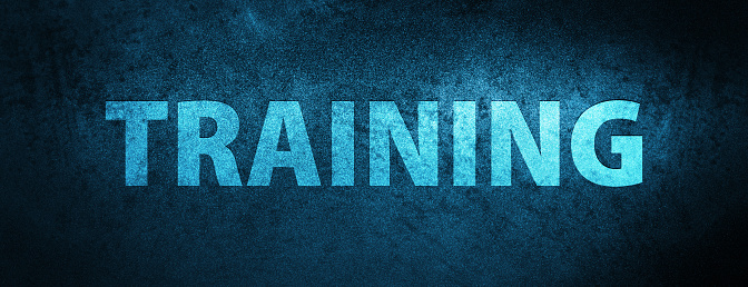 Training isolated on special blue banner background abstract illustration