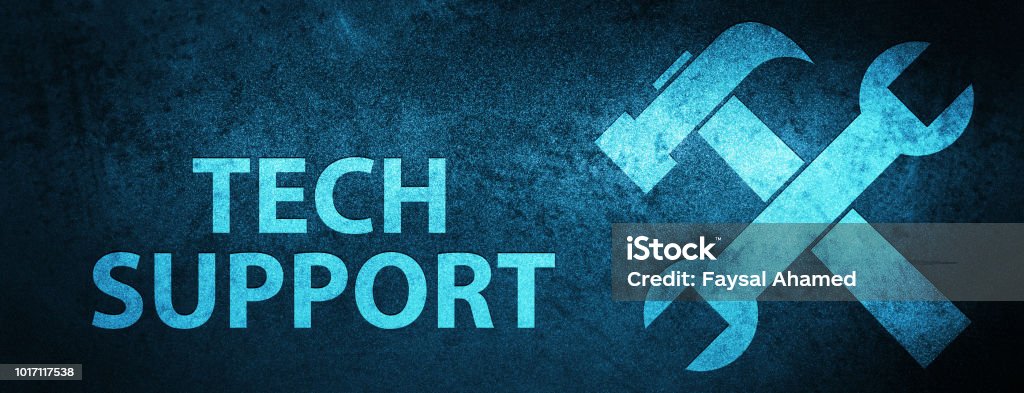 Tech Support Blue Image Tech Support Special Blue Banner Background Stock Illustration ...