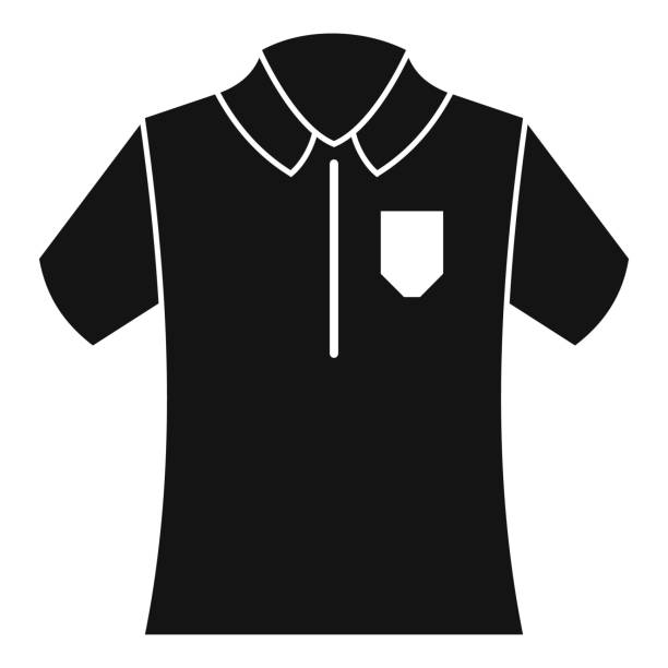 ilustrações, clipart, desenhos animados e ícones de ícone de polo camisa de boliche, estilo simples - polo shirt