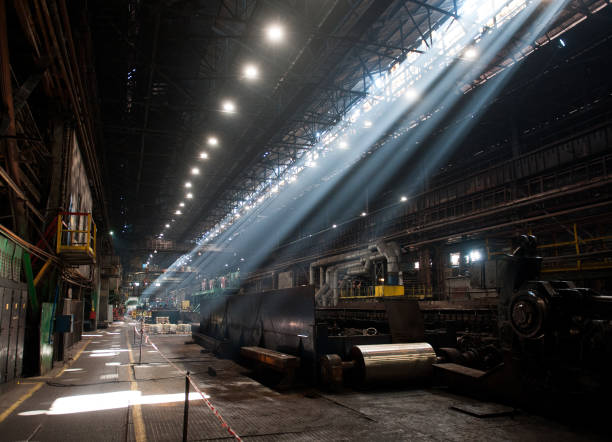 intérieur d’une aciérie - rolling mill photos et images de collection