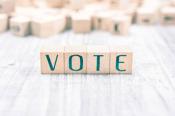 istock The Word Vote Formed By Wooden Blocks On A White Table, Reminder Concept 1017180082