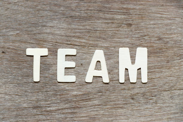 istock Alphabet letter in word team on wood background 1017186482