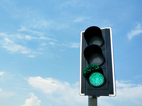 Traffic lights with sky