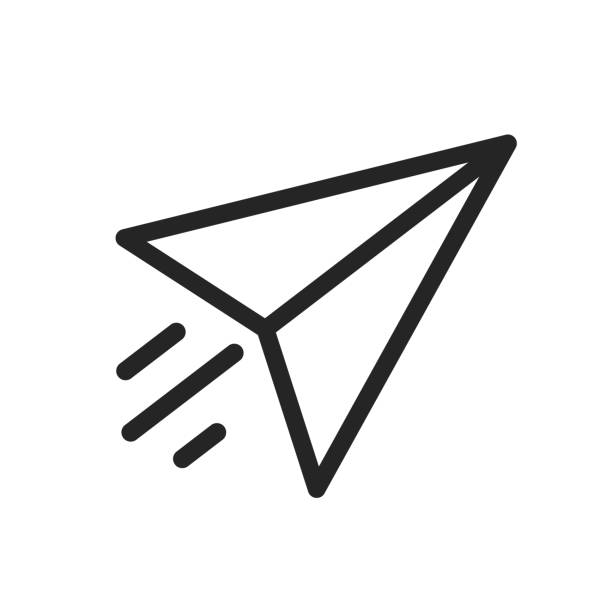 illustrations, cliparts, dessins animés et icônes de envoyer le symbole, icône de papier avion – stock vector - envoyer