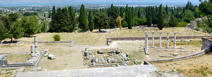 Panorama of historical ruins of Asclepieion on Kos island