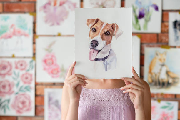 istock art drawing craft watercolor paint jack russell 1017238600