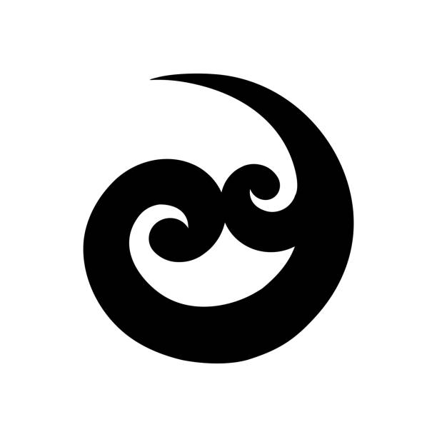 Protect. Maori symbol is a spiral shape based on silver fern frond koru stock illustrations