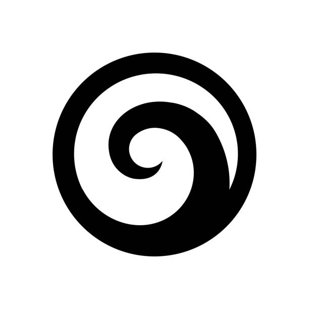 Protect. Maori symbol is a spiral shape based on silver fern frond fern silver new zealand plant stock illustrations