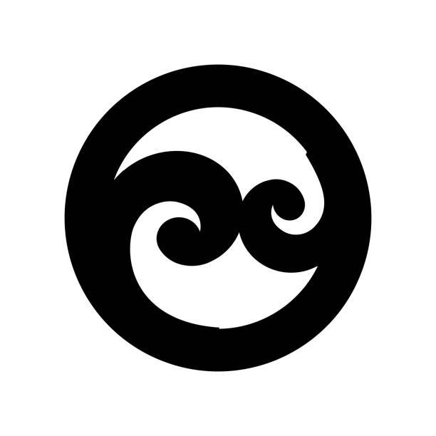 Protect. Maori symbol is a spiral shape based on silver fern frond koru stock illustrations