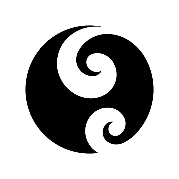 Protect. Maori symbol is a spiral shape based on silver fern frond new zealand silver fern stock illustrations