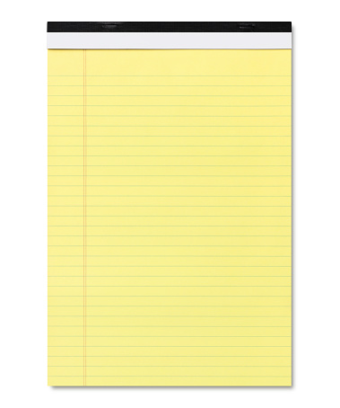 Yellow Legal Pad isolated on white (excluding the shadow)