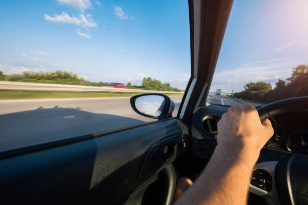 istock Drivers view on a side window from a fast moving vehicle. 1017261450