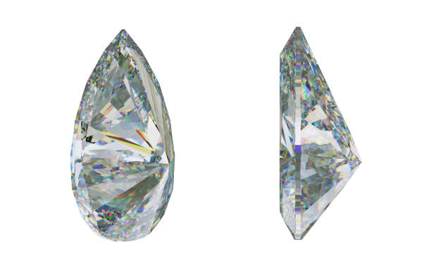 istock Side views of pear cut gemstone or diamond on white. 3d rendering, 3d illustration 1017270418