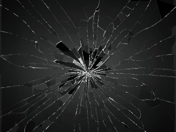 istock Pieces of destructed Shattered glass on black. 3d rendering 3d illustration 1017270520