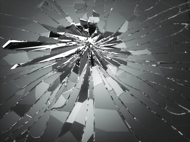 istock Pieces of destructed Shattered glass on white. 3d rendering 3d illustration 1017270702