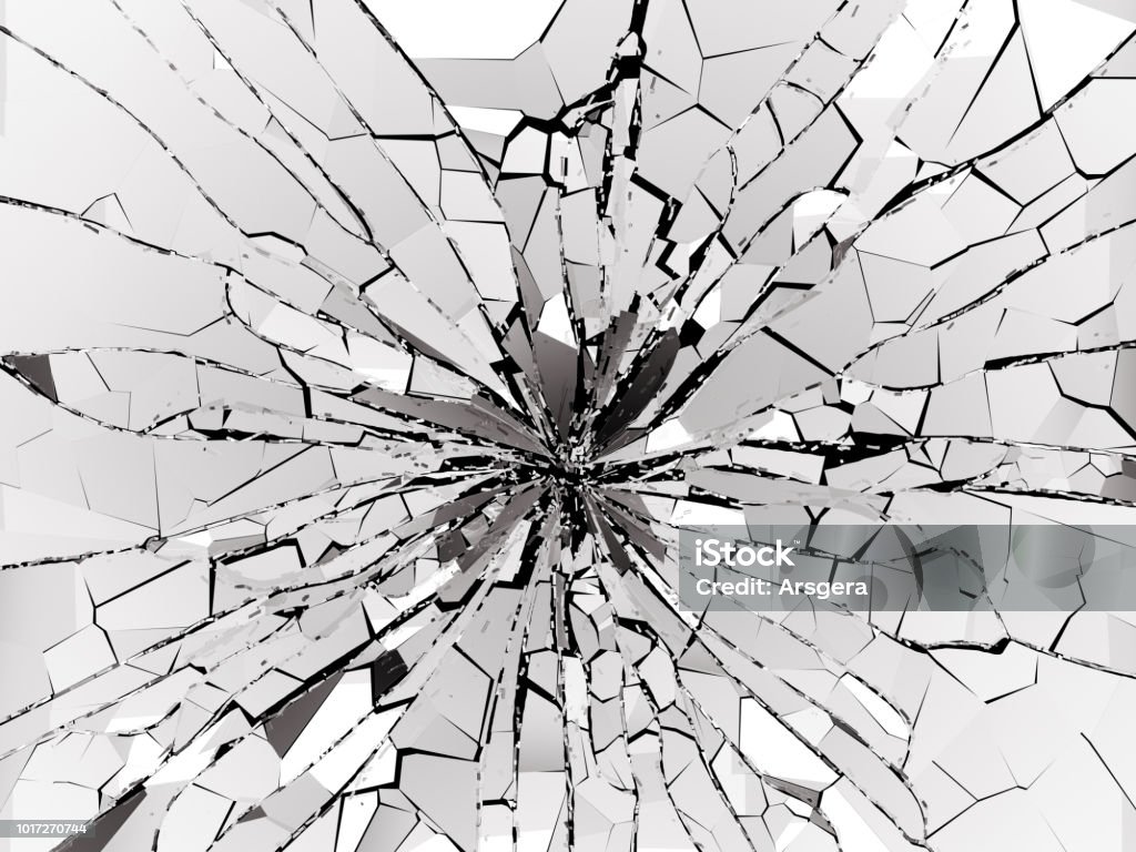 Các Mảnh Lỗ Đạn Vỡ Hoặc Đập Vỡ Kính Minh Họa 3d Kết Xuất 3d Hình ...
