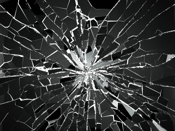 istock Pieces of destructed Shattered glass on white. 3d rendering 3d illustration 1017270780