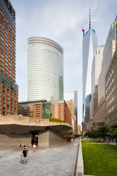 New York City - June 23: World Financial Center in New York with the One World Trade Center in the background on June 23, 2013
