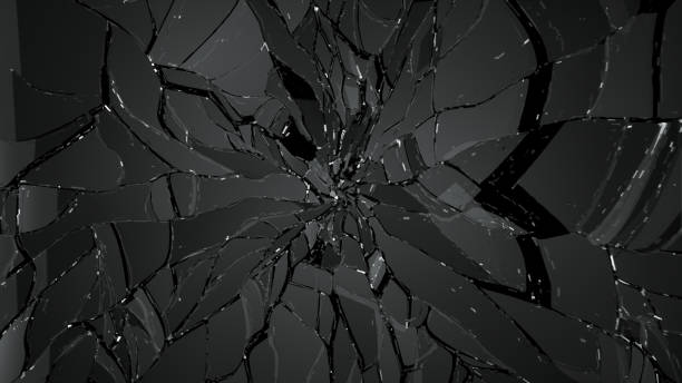 istock Splitted or cracked glass on black. Large resolution 1017275700