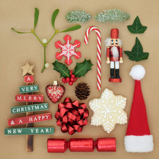 istock Merry Christmas Sign and Decorative Symbols 1017287404