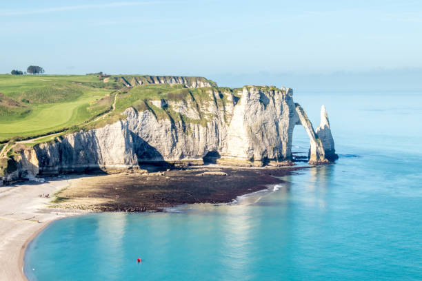 istock Aiguille Etretat cliff on the sea side and  limestone cliffs 1017294284
