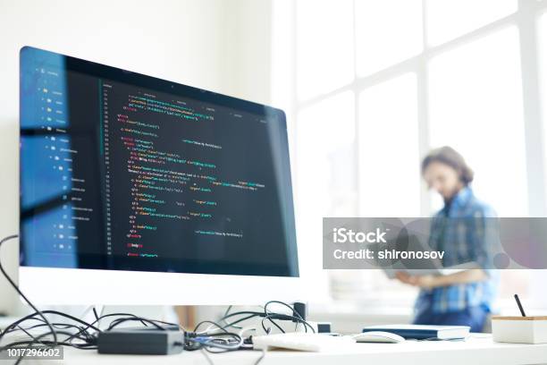Computer Of Programmer Stock Photo - Download Image Now - Computer Programmer, Coding, Computer Software