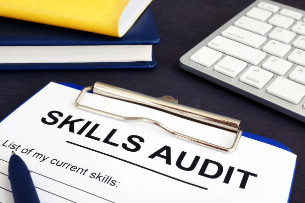 istock Skills audit form and pan on a desk. 1017300520