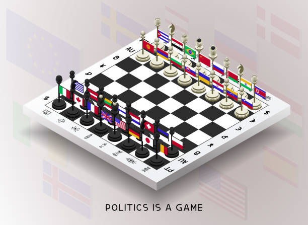 политика. политика представлена в виде шахмат. шахматы с флагами разных стран. формы перемещаются для создания различных комбинаций. - brazil serbia stock illustrations