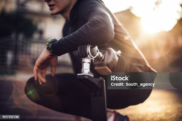 Sportsman Disability Guy Stock Photo - Download Image Now - Prosthetic Equipment, Disability, Athlete with Disabilities