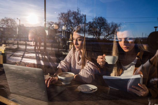 istock Female students looking at something on laptop in cafeteria. 1017316702