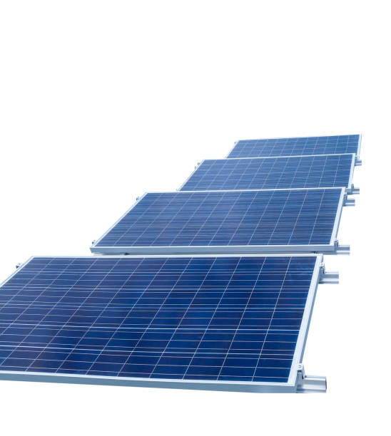 istock Solar panels isolated on white background. Solar energy concept images. 1017333654