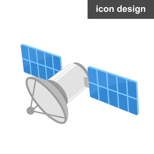 satelita ikony wektora - antena satelitarna stock illustrations