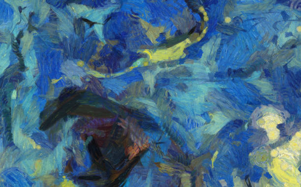 istock Abstract texture background. Digital painting in Vincent Van Gogh style artwork. Hand drawn artistic pattern. Modern art. Good for printed pictures, postcards, posters or wallpapers and textile print. 1017375060