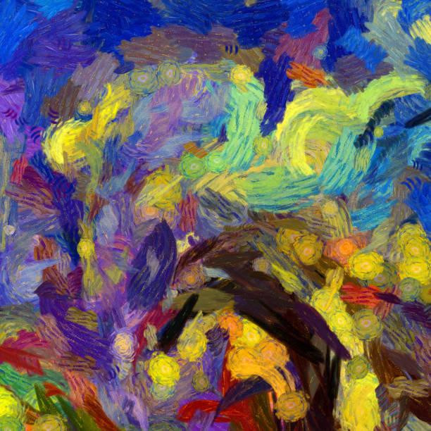 istock Abstract texture background. Digital painting in Vincent Van Gogh style artwork. Hand drawn artistic pattern. Modern art. Good for printed pictures, postcards, posters or wallpapers and textile print. 1017375142