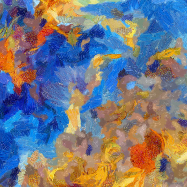 istock Abstract texture background. Digital painting in Vincent Van Gogh style artwork. Hand drawn artistic pattern. Modern art. Good for printed pictures, postcards, posters or wallpapers and textile print. 1017375580