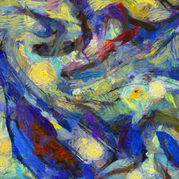 istock Abstract texture background. Digital painting in Vincent Van Gogh style artwork. Hand drawn artistic pattern. Modern art. Good for printed pictures, postcards, posters or wallpapers and textile print. 1017375698