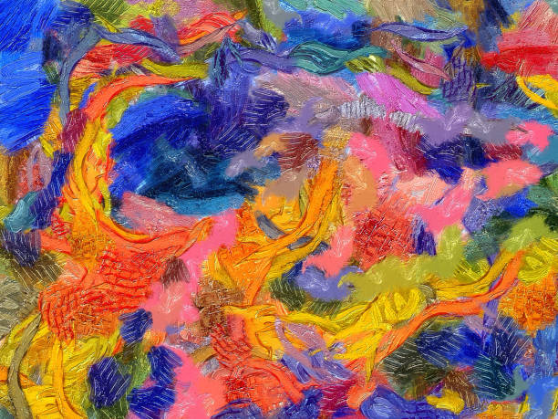 istock Abstract texture background. Digital painting in Vincent Van Gogh style artwork. Hand drawn artistic pattern. Modern art. Good for printed pictures, postcards, posters or wallpapers and textile print. 1017375880