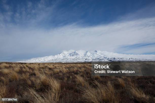 Volcanic Mountain Peak Covered In Snow Stock Photo - Download Image Now - American Culture, Beauty In Nature, Caldera