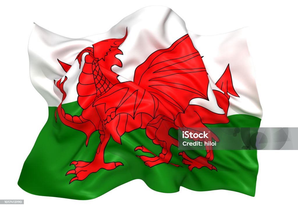 Wales flag 3D illustration of Wales flag Computer Graphic Stock Photo